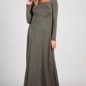 Pinkblush Olive Green Maxi Dress